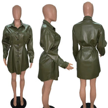 Load image into Gallery viewer, Pleated waist PU windbreaker jacket（AY1468）
