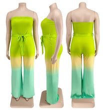 Load image into Gallery viewer, Gradient printed off shoulder Jumpsuit AY2126
