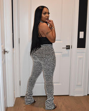 Load image into Gallery viewer, Fluffy black and white striped casual pants AY2631
