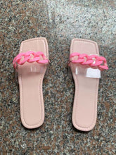 Load image into Gallery viewer, New solid color  flat chain slippers HPSD040

