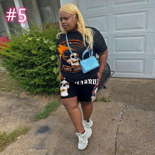 Load image into Gallery viewer, Casual Printed Short Sleeve Shorts Two Piece Set（AY1814）
