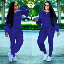 Load image into Gallery viewer, Fashion splicing wood ears long-sleeved suit（AY1415)
