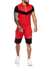 Load image into Gallery viewer, Men&#39;s short sleeve color matching suit（AY1031)
