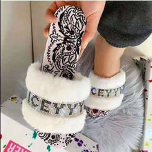 Load image into Gallery viewer, Rhinestone alphabet slippers
