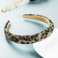 Load image into Gallery viewer, Personalized leopard print starry rhinestone sponge headband（AE4054）
