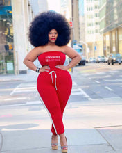 Load image into Gallery viewer, Fashion sexy bra letter print lace up large jumpsuit AY2673
