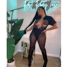 Load image into Gallery viewer, Printed cardigan mesh pantyhose three piece set （AY1961）
