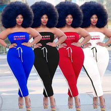 Load image into Gallery viewer, Fashion sexy bra letter print lace up large jumpsuit AY2673
