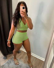 Load image into Gallery viewer, Solid thread jacquard vest Shorts Set AY2196
