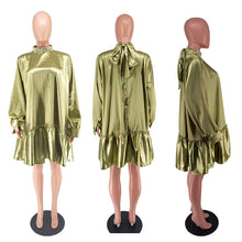 Load image into Gallery viewer, loose casual pearl butterfly collage solid color dress AY2641
