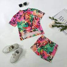 Load image into Gallery viewer, Girls&#39; fashion printed casual loose set AY2149
