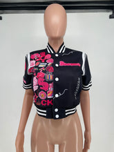 Load image into Gallery viewer, Fashion printed short-sleeved bomber jacket AY2670
