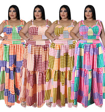 Load image into Gallery viewer, Fashion Plaid suspender Dress AY2152
