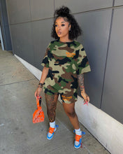 Load image into Gallery viewer, New letter camouflage print two piece set AY2173
