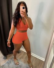 Load image into Gallery viewer, Solid thread jacquard vest Shorts Set AY2196
