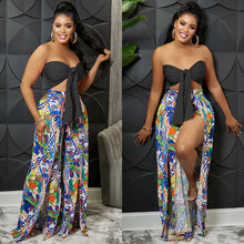 Load image into Gallery viewer, Fashion tube top backless slit trousers two-piece set（AY2233）
