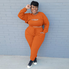 Load image into Gallery viewer, Fashion solid color three-piece sports suit（AY1595）
