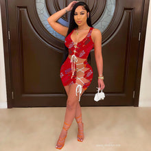 Load image into Gallery viewer, Letter printing sexy two-piece suit AR2117

