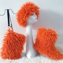 Load image into Gallery viewer, Solid color snow boot bag hairband three-piece set（ HPSD240）

