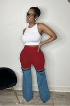 Load image into Gallery viewer, Combination denim micro flared pants AY2734
