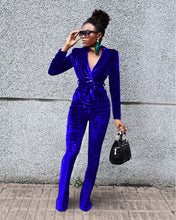 Load image into Gallery viewer, Solid color small suit flared pants suit（AY1390）
