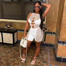 Load image into Gallery viewer, Sexy mesh milk silk stitching jumpsuit（AY1882）
