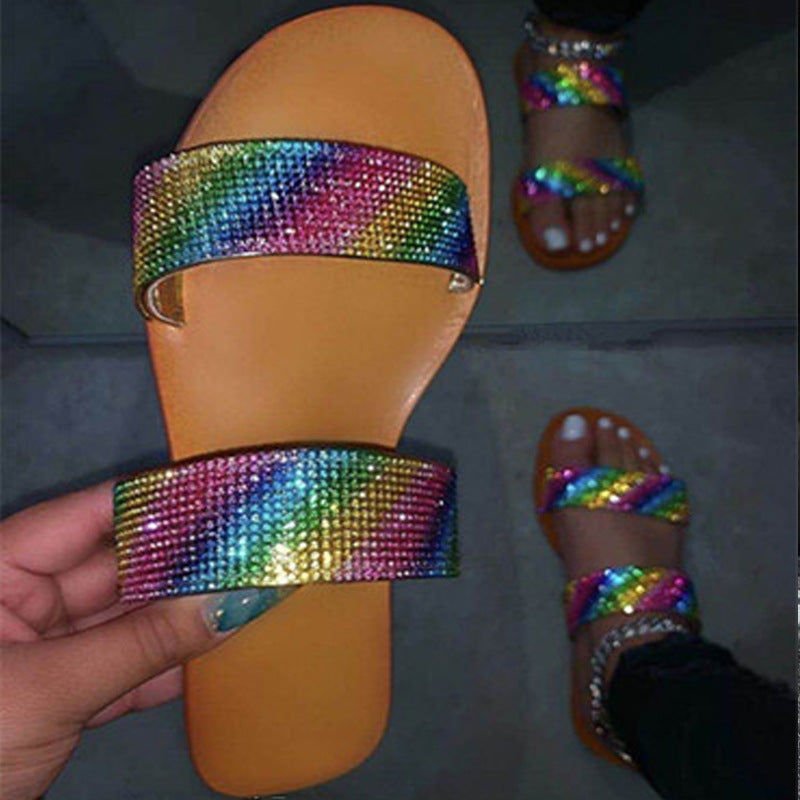 Hot selling shiny slippers