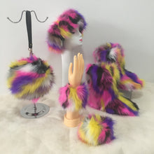 Load image into Gallery viewer, Colorful plush boots round pack four-piece suit（HPSD164）
