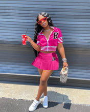 Load image into Gallery viewer, Fashion Letter Print Baseball Uniform Sports Skirt Set（AY1802）
