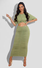 Load image into Gallery viewer, Pleated solid color women&#39;s dress（AY1243)
