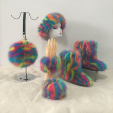 Load image into Gallery viewer, Colorful plush boots round pack four-piece suit（HPSD164）
