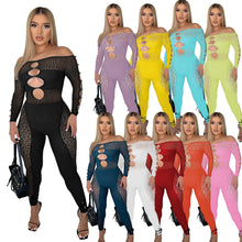 Load image into Gallery viewer, Perspective pearl button sexy jumpsuit AY2701
