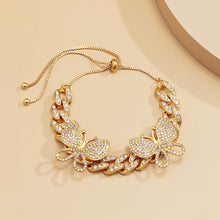 Load image into Gallery viewer, Hot selling full rhinestone small butterfly anklet
