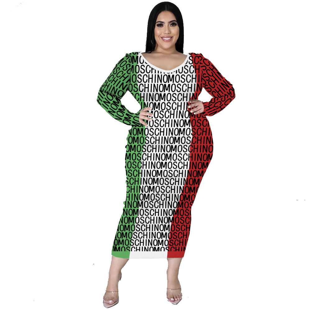 Fashion thread print colorful dress（AY1749）