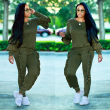 Load image into Gallery viewer, Fashion splicing wood ears long-sleeved suit（AY1415)
