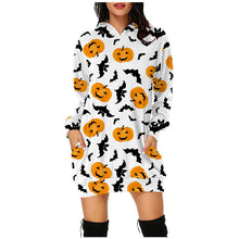 Load image into Gallery viewer, Halloween hooded long sleeve dress（AY1401）
