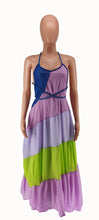 Load image into Gallery viewer, Fashion Contrast Tie Chiffon Dress（AY2224）
