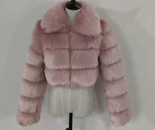 Load image into Gallery viewer, Hot sale lapel faux fur short coat(AY1356)
