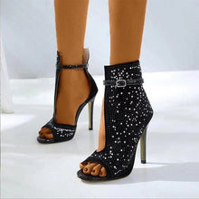 Load image into Gallery viewer, Rhinestone fish mouth buckle with sexy high heels（HPSD095)
