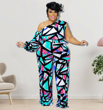 Load image into Gallery viewer, Plus size off shoulder print Bodysuit AY1890
