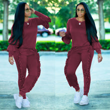 Load image into Gallery viewer, Fashion splicing wood ears long-sleeved suit（AY1415)
