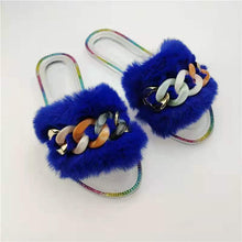 Load image into Gallery viewer, Jelly fluffy  chain slippers（HPSD024）
