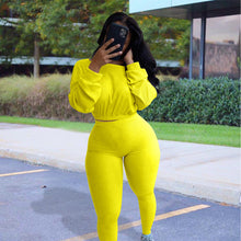 Load image into Gallery viewer, Solid color ribbed sports and leisure suit（AY1270)
