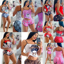 Load image into Gallery viewer, Sexy cartoon print suspenders two-piece set（AY2245）
