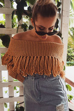 Load image into Gallery viewer, One-shoulder fringed off-shoulder sweater（AY1439）
