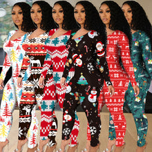 Load image into Gallery viewer, Sexy Christmas print jumpsuit（AY1527）
