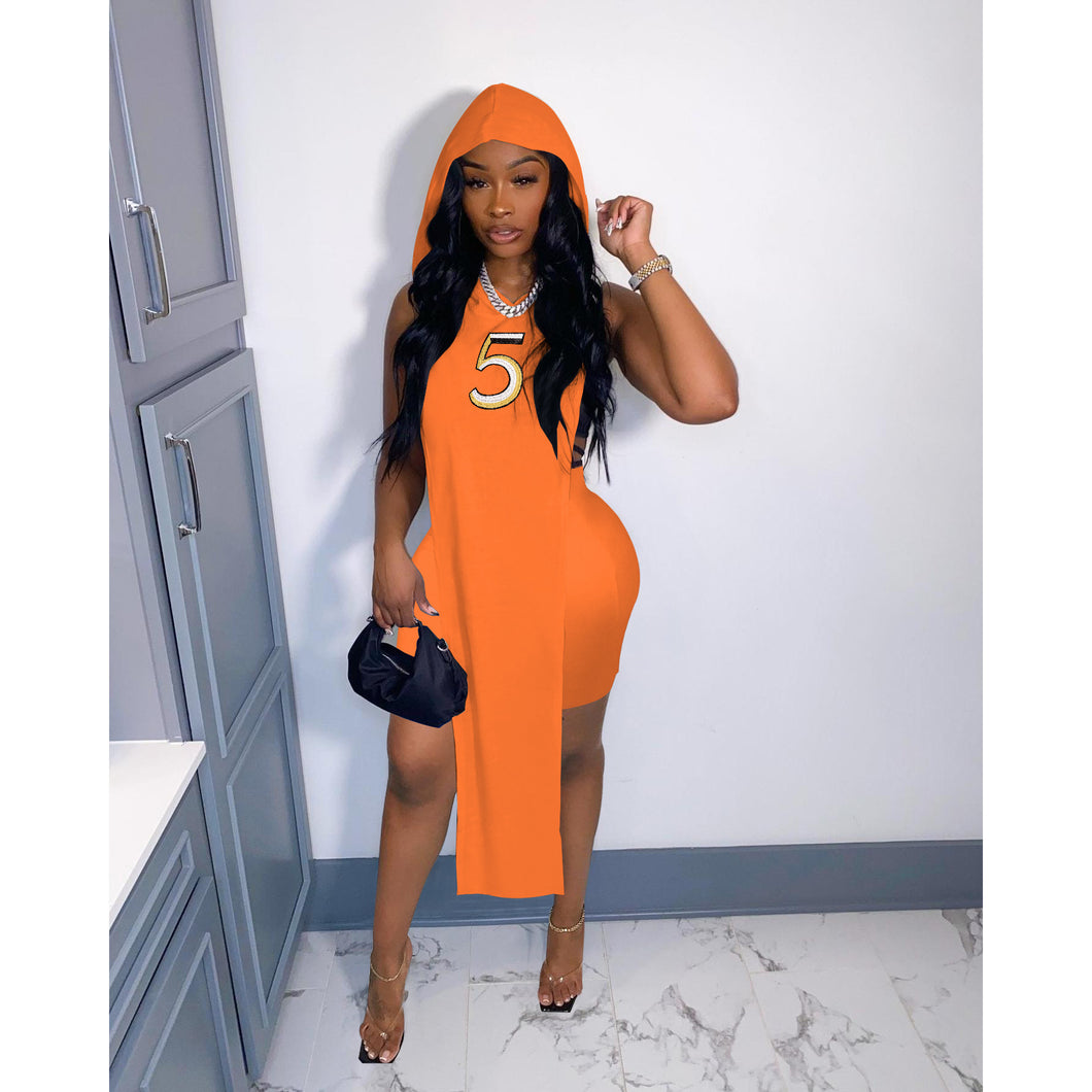 Hooded Vest shorts letter embroidered suit AY2043