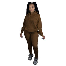 Load image into Gallery viewer, Solid color sweater casual two-piece suit（AY1382）
