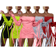 Load image into Gallery viewer, exy mesh ribbon dress ME2121
