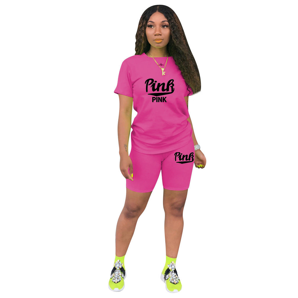 PINK sports shorts suit AY1040